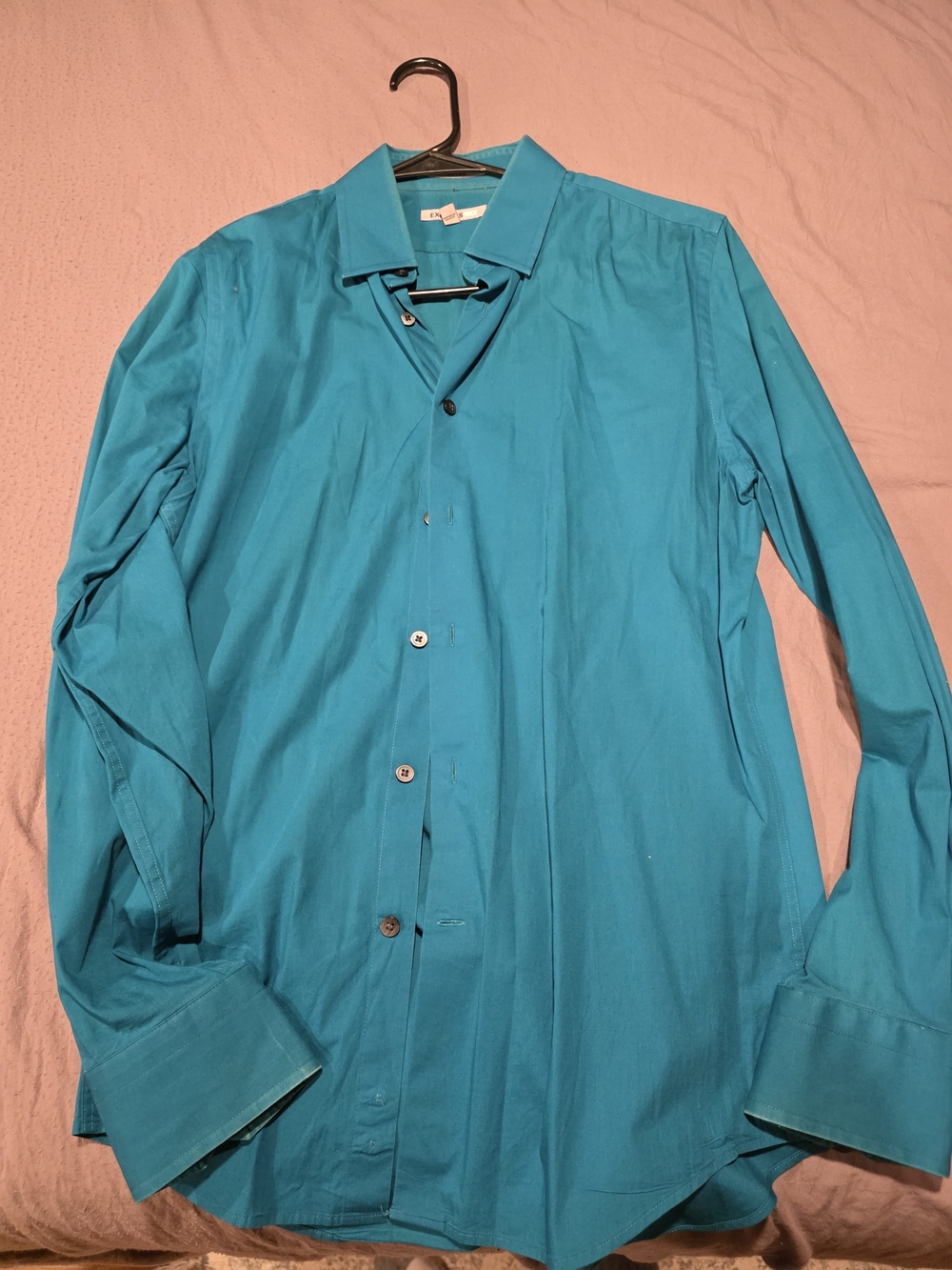 Express Teal Long-Sleeve Dress Shirt
